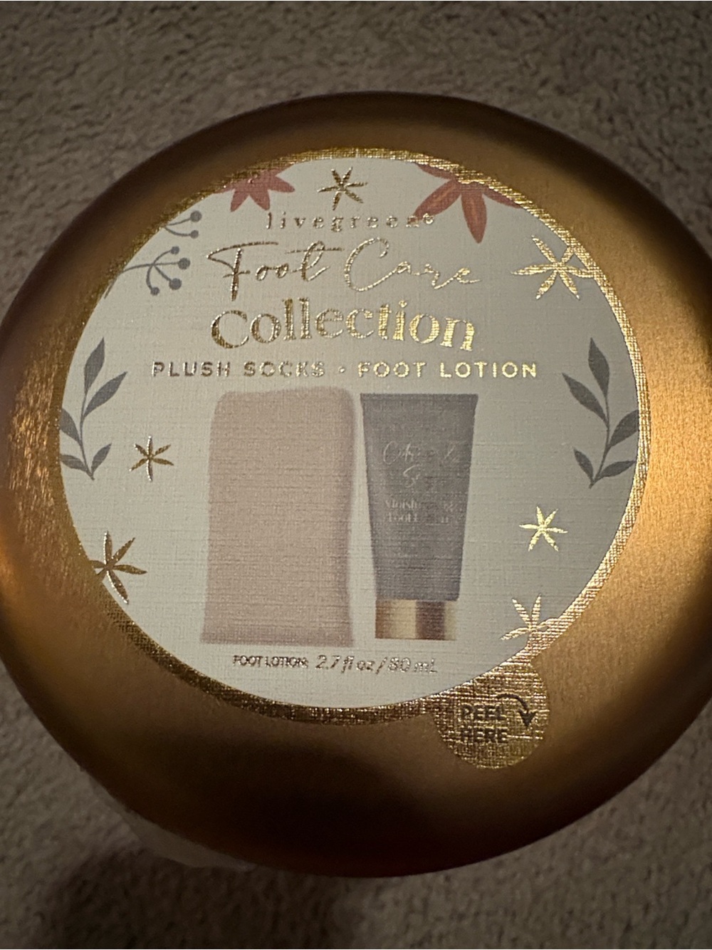 Foot Care Collection Plush Socks & Foot Lotion - Gold Packaging
